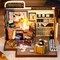 Detective Lodge Dollhouse Kit - Miniature Wizardi Roombox Kit with LED Light F07M51-82-PC2308